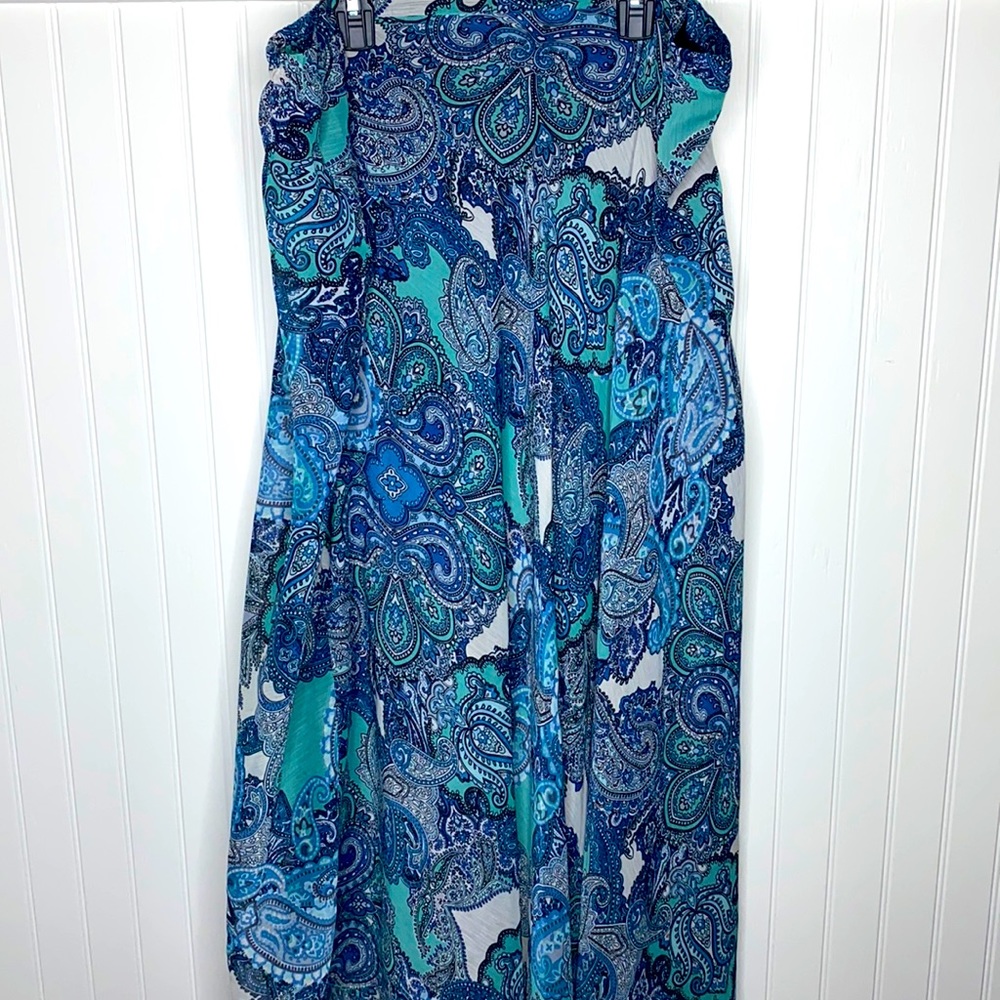Teal Blue Paisley Skirt